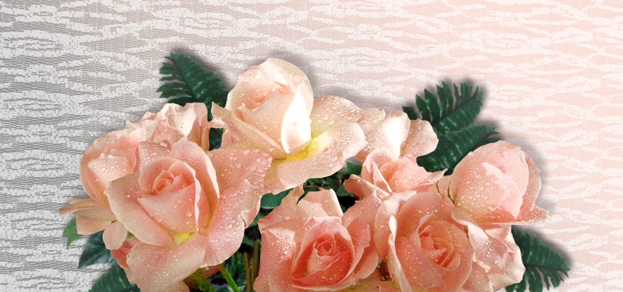 P 262 Bouquet Of Roses Peach (Spanish)